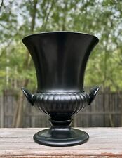 WEDGWOOD Vintage Ravenstone Matte Black Urn/Vase with Shell Handles 1960s  picture