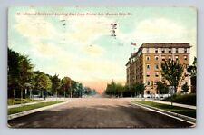 Linwood Boulevard Looking East from Troost Ave Kansas City Mo Postcard c1909 picture