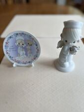 Lot Of Two Precious Moments Collectibles Plate And Angel Of Mercy Figurine picture