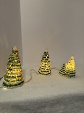 Decorative Snowy Christmas Tree Lighted Trio picture
