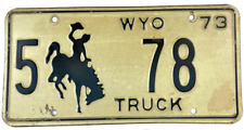 Wyoming 1973 License Plate Vintage Truck Albany Co Man Cave Collectors Decor picture