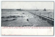 c1905 Steamer Mataafa Swung Broadside Across End Duluth Ship Canal Postcard picture