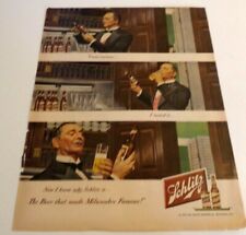 1949  Schlitz Beer and  Party Vintage Advertisement Print Art Ad Waiter / Bar picture