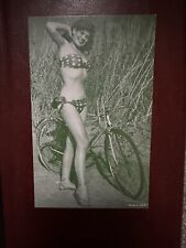 Vintage 1940's Mutoscope Arcade Pinup Card Cheesecake Bicycle picture