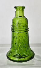 Vintage Wheaton Miniature Glass Bottle GREEN LIBERTY BELL Cathedral Brand 3