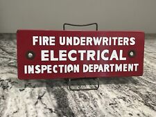 Vintage Original Fire Underwriters Porcelain Sign Fire Department picture