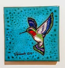 Vtg Teissedre Hummingbird Ceramic Tile Handcrafted Southwest USA 4