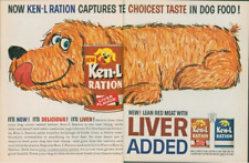 1963 Ken L Ration Dog Food Liver Flavor Cartoon Blue Eyes Vintage Print Ad LO8 picture