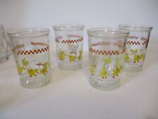 Vintage Bama Jelly Jars Yellow Chicks 10 oz Juice Beverage Glasses-Set of 4 picture