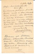 OCTOBER 30 1890 SIGNED NOTE asher cohen JEWISH IN CIVIL WAR museum LAWYER picture