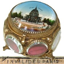 Antique French Grand Tour Style Souvenir Casket, Eglomise Scene Invalides, Paris picture