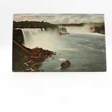General View Bridge Niagara Falls New York NY Steam Boat Postcard Waterfall picture