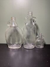 Lot Of Three Vintage Maple Syrup Bottles With Loop Handles picture