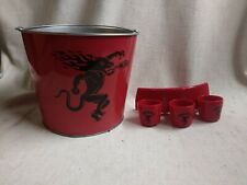 Fireball Whiskey Metal Bucket New With Shot Holder picture