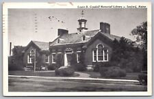 Louis B Goodall Memorial Library Sanford Maine Black White Street View Postcard picture