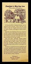 1980s Deetjen's Big Sur Inn Preservation Foundation California Vintage Brochure picture