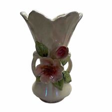 Vintage Norcrest Bud Vase Iridesent With Raised Flowers PR-126 Pre-Owned picture