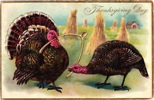 Tuck's 1908 Turkey's Wishbone THANKSGIVING DAY Embossed Postcard picture