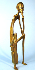 MID-CENTURY MODERN GIACOMETTI STYLE SEATED AFRICAN TALL MAN 14
