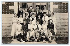 1916 Students Campus Photo RPPC Photo Unposted Antique Postcard picture