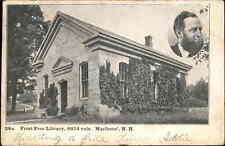 Marlboro New Hampshire NH Frost Free Library c1910 Vintage Postcard picture
