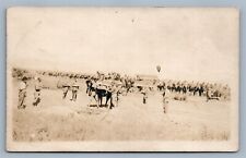 WWI US ARMY FUNERAL CEREMONY ANTIQUE REAL PHOTO POSTCARD RPPC picture