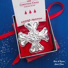 NEW • Reed & Barton 1994 CHRISTMAS CROSS Sterling Silver Ornament 24th Ed picture