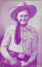 EXHIBIT ARCADE COWBOY CARD 1940's TEX RITTER (PURPLE) GREAT CARD picture