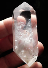 Larger Double Terminated Tibetan Black Phantom Quartz Crystal w Rainbows 67.9gr picture