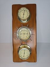 Vintage Sunbeam Nautical Themed Weather station Temp Humidity Barometer & Key picture