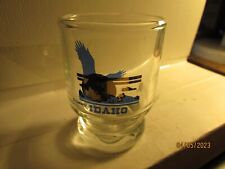 Idaho -eagle/ mtn logo on clear-pedestal shotglass -new picture