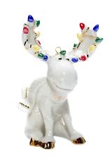 LENOX 2002 Annual Moose Merriment Porcelain Christmas Hanging Ornament picture