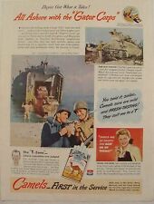 1944 Camel Cigarettes GATOR CORPS WWII LST Print Ad NAVY Alligator Cavalry picture