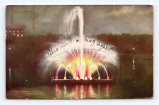 Old Postcard Electric Fountain Colorado Denver City Park Cancel 1910 Cancel picture