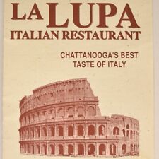 Vintage 1990s La Lupa Italian Restaurant Menu She-Wolf Chattanooga Tennessee picture