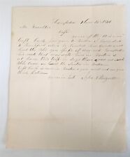 Antique 1846 Handwritten Letter Jabez Knowlton Newburgh ME Hampden Postmark picture