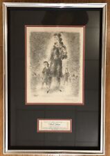 Judaica Original Chaim Gross Pencil Drawing United Jewish Appeal  Framed picture