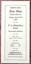 1951 THOMASVILLE GA ROSE SHOW 13th ANNUAL V A DOMICILIARY CENTER PROGRAM Z4317 picture