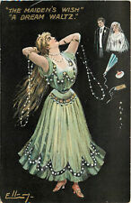 Embossed Postcard Signed Artist Ellam Series 2036 The Maiden's Wish Dream Waltz picture