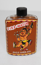 Eagle River, Wisconsin Souvenir - Fire Water Bottle with Comic Indian picture