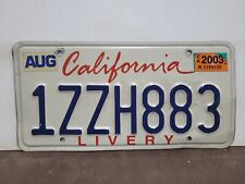 2003 California LIVERY License Plate Tag Original. picture