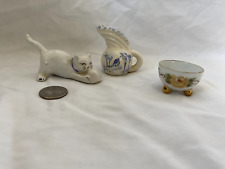 Lot 3 Dollhose Miniature Ceramic Figures picture