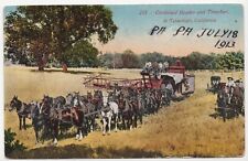 Tehachapi California Combined Header and Thresher Horse Drawn 1913 Postcard picture