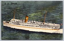 Postcard S.S. Florida Steamship Co. Nassau Cruises Miami Florida Unposted Linen picture