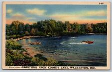 Postcard Greetings From Koontz Lake, Walkerton Indiana Posted 1949 picture