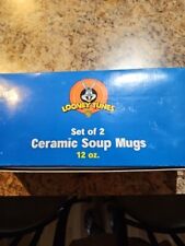 NEW Set of 2 Ceramic Looney Tunes Soup Mugs (12oz.) picture