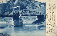 RPPC Galena Illinois 1909 bridge railroad? ~ cyanotype real photo postcard picture