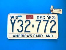 1963 Wisconsin License Plate Y32-772 Disabled Veterans Mini Keychain Tag #49 picture