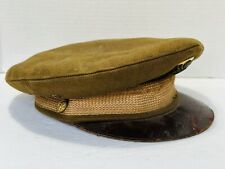 WW2 US ARMY AIR FORCES ENLISTED BROWN DRESS CAP HAT VISOR PILOT WOOL   AAF picture