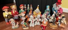 Huge Vintage Lot Of Clowns Creepy Cute Figurines Statues Clown *22 Pieces* picture